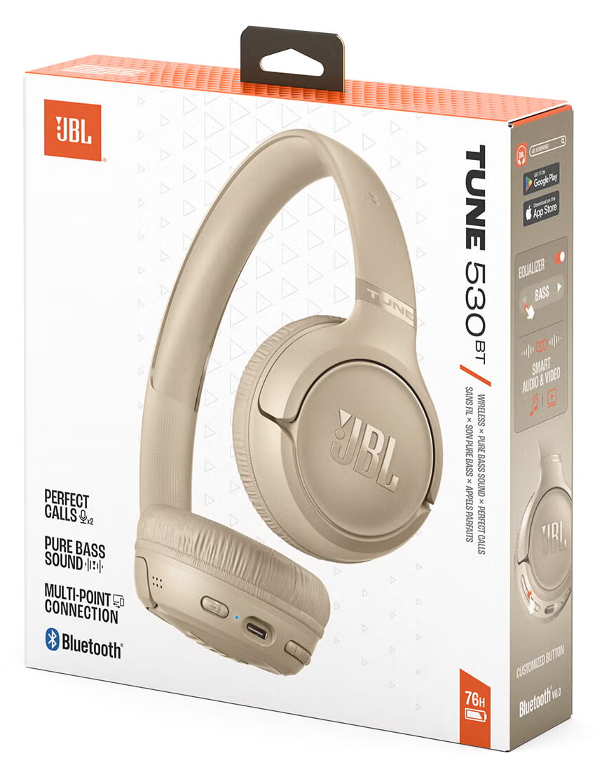 JBL Audifonos Tune 530BT (Bluetooth) Beige