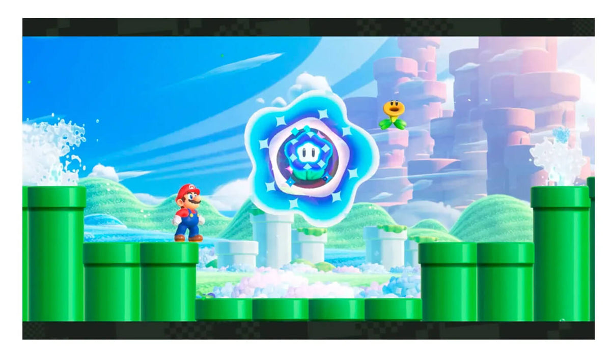 Consola Nintendo Switch Joy Con Neon (Azul - Rojo) Bundle Super Mario Bros Wonder + Switch Online