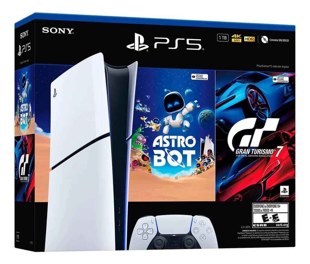 Consola PS5 Edición Digital Modelo Slim Bundle (Astro Bot - Gran Turismo 7) Imagen principal del producto