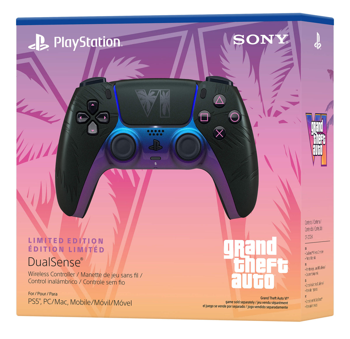 Control inalámbrico DualSense Grand Theft Auto VI Black Edición Limitada