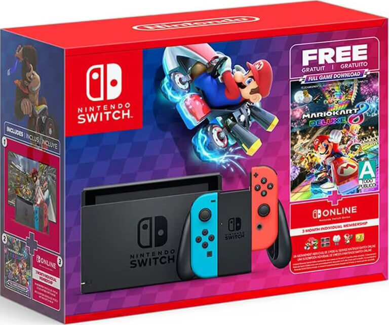 Consola Nintendo Switch Joy Con Neon Bundle Mario Kart 8 Deluxe Imagen principal del producto